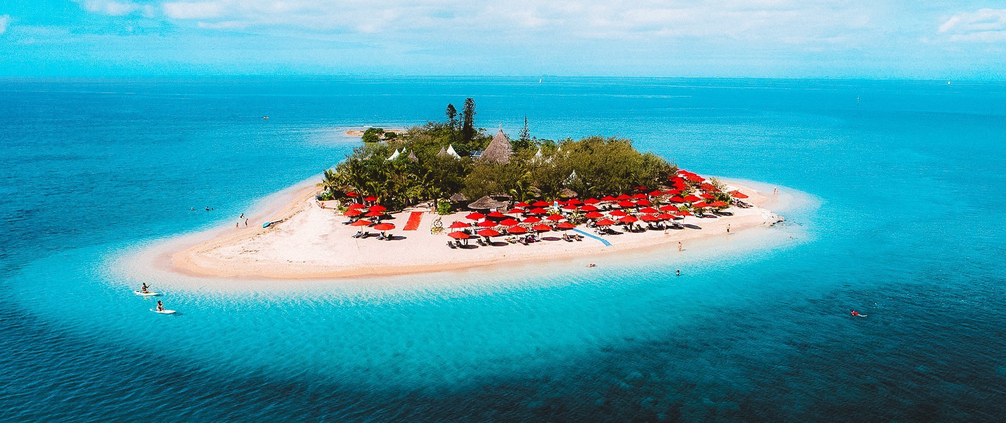 Aerial view of Île aux Canards in the Nouméa lagoon