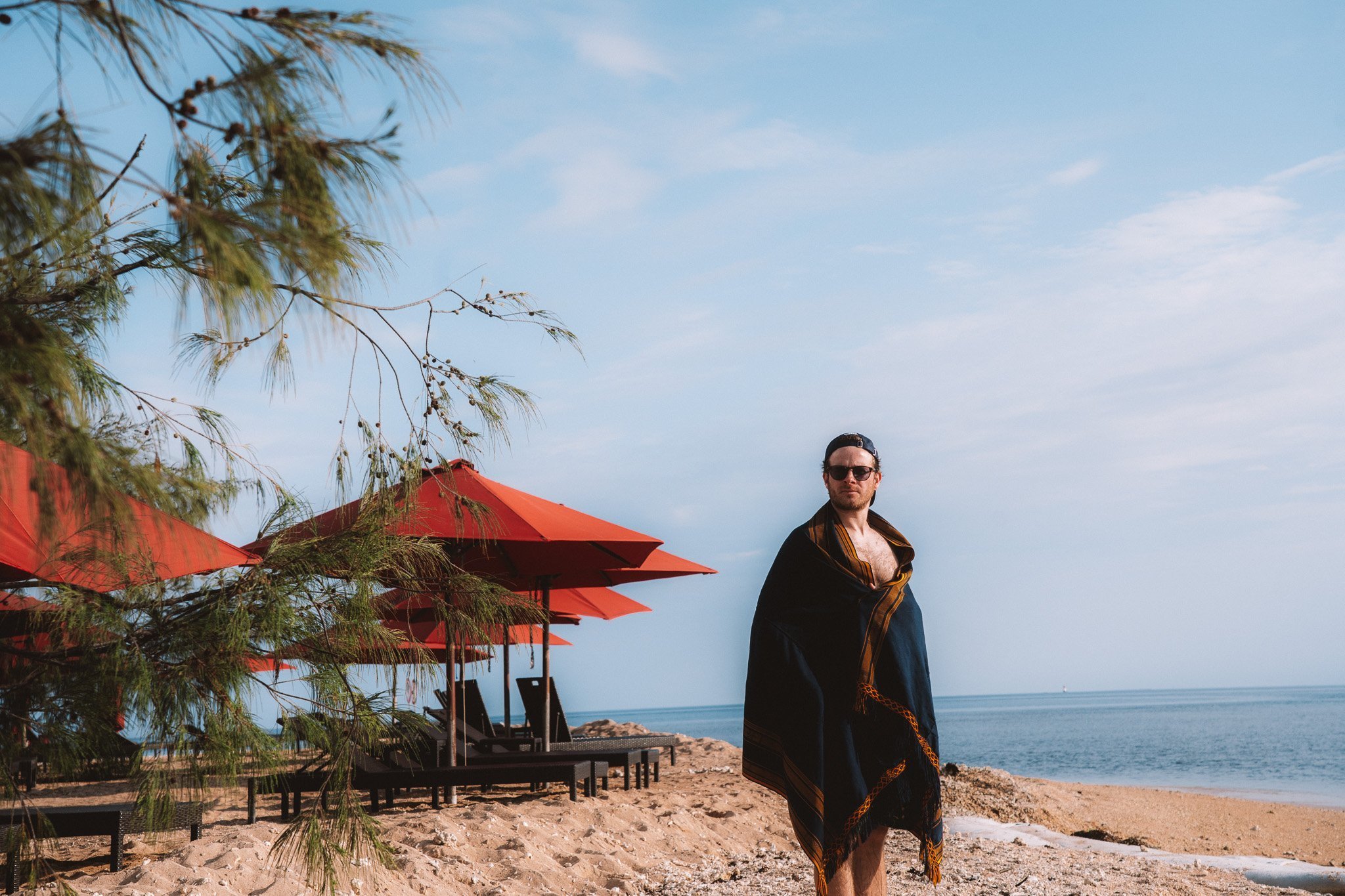 Herr Krank on the beach of Île aux Canards